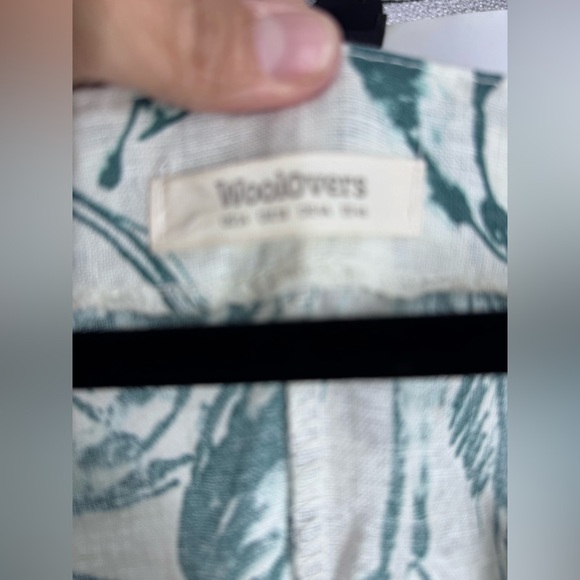 WoolOvers button through linen dress sketched linear floral pattern 14 - Picture 7 of 9